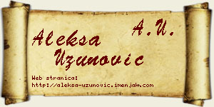 Aleksa Uzunović vizit kartica
